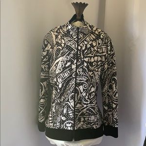 Chico’s Size 2 (L) Black/White Track Style Jacket